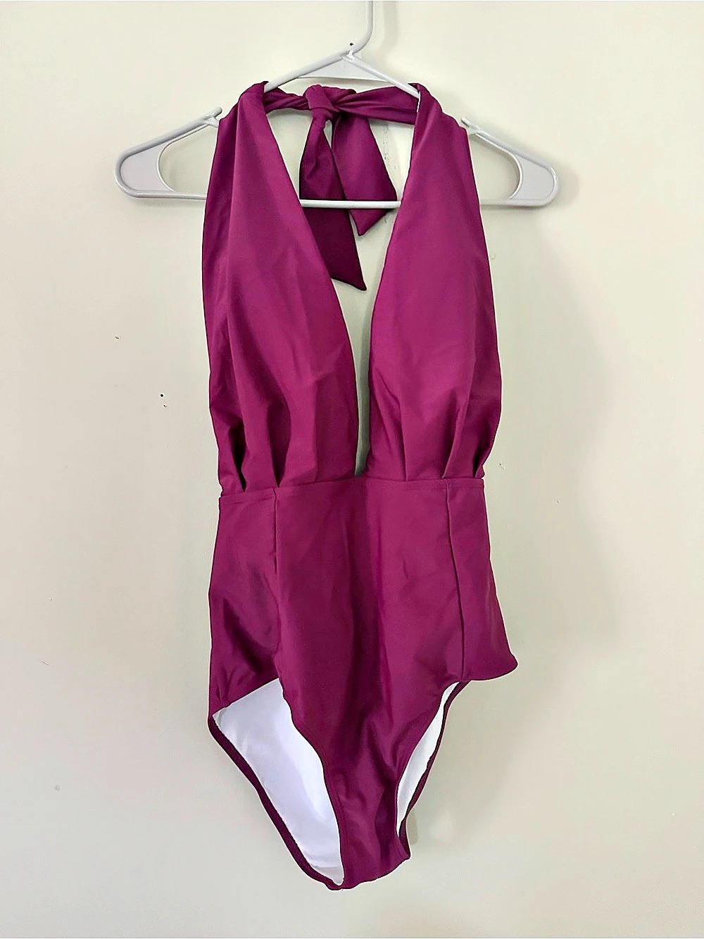 Shekini Halter One-Piece Swimsuit in Purple NWT